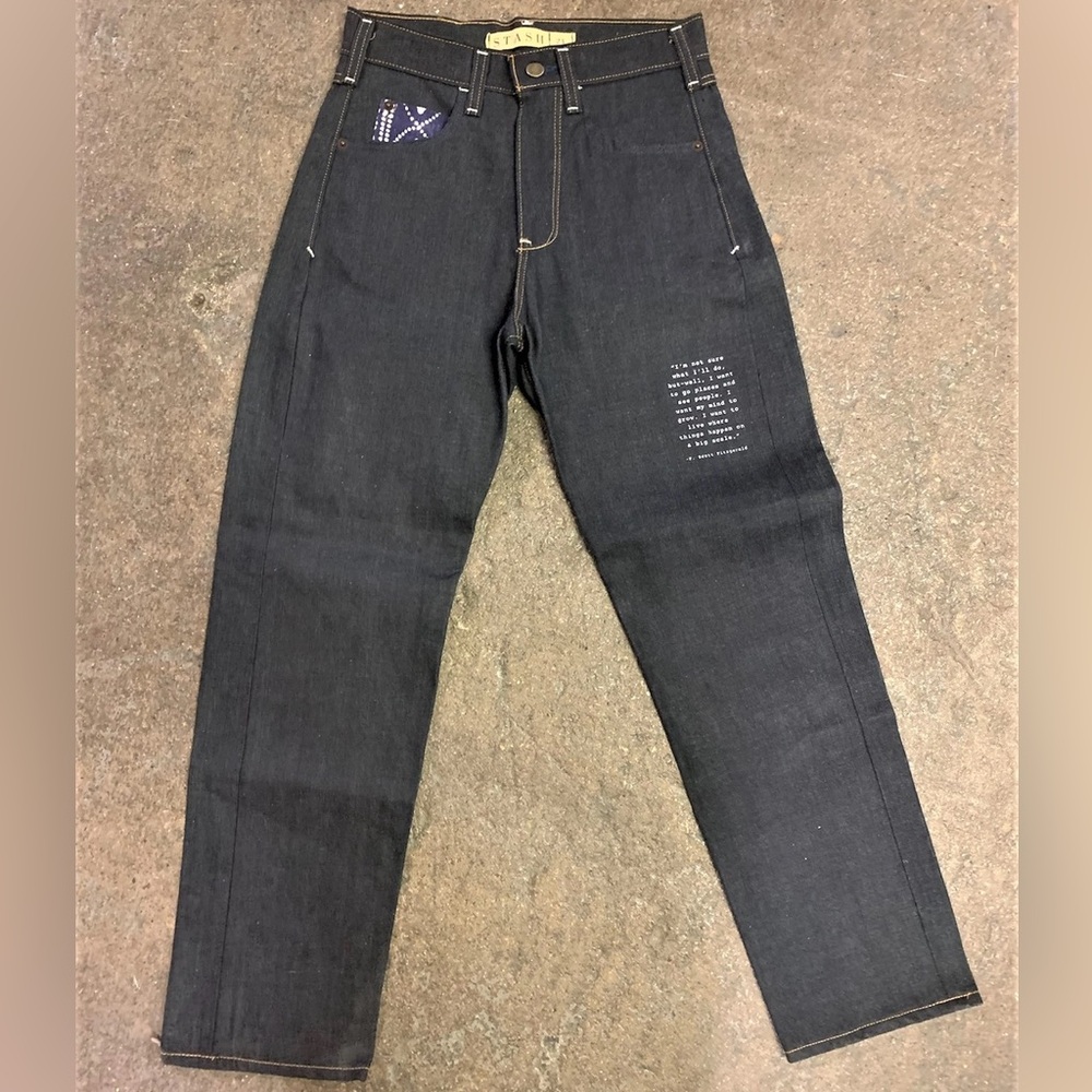 Embellished Raw Japanese Jeans